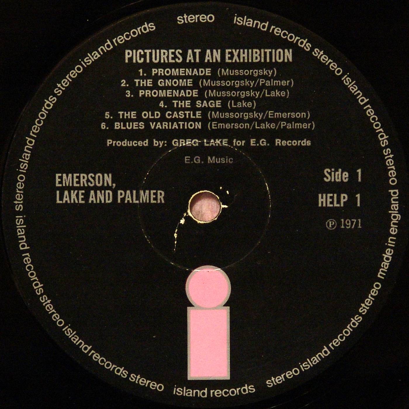 Emerson, Lake and Palmer Pictures At An Exhibition [lp label a island uk]